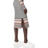 Cable Stitch Women’s Stripe Ribbed Dress – Crewneck Long Sleeve Colorblock Bodycon Fitted Midi Sweater Dress(Multi-grey)