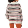 Cable Stitch Women’s Textured Stripe Boxy Pullover Sweater – Funnel Neck Long Sleeve Drop Shoulder Oversized Chunky Knit Top(Multi)