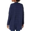 Cable Stitch Women’s Textured Tunic Cardigan – Open Front Long Sleeve Knit Cover-up Sweater with Pockets(Navy)