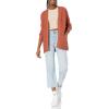Cable Stitch Women’s Textured Tunic Cardigan – Open Front Long Sleeve Knit Cover-up Sweater with Pockets(Spice)