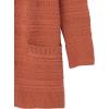 Cable Stitch Women’s Textured Tunic Cardigan – Open Front Long Sleeve Knit Cover-up Sweater with Pockets(Spice)