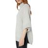 Cable Stitch Women’s Textured Turtleneck Tunic – Loose Fit Oversized 3/4 Sleeve Raglan Striped Pullover Poncho Cover-up Top(Heather Grey)