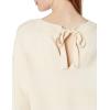 Cable Stitch Women’s Tie Back Sweater – Crewneck Long Sleeve Textured Striped Solid Color Pullover Knit Top(Birch)