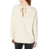 Cable Stitch Women’s Tie Back Sweater – Crewneck Long Sleeve Textured Striped Solid Color Pullover Knit Top(Birch)