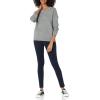 Cable Stitch Women’s Tie Back Sweater – Crewneck Long Sleeve Textured Striped Solid Color Pullover Knit Top(Heather Grey)