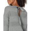Cable Stitch Women’s Tie Back Sweater – Crewneck Long Sleeve Textured Striped Solid Color Pullover Knit Top(Heather Grey)