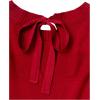 Cable Stitch Women’s Tie Back Sweater – Crewneck Long Sleeve Textured Striped Solid Color Pullover Knit Top(Rouge)