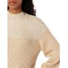 Cable Stitch Women’s Two Tone Mock Neck Sweater – Raglan Long Sleeve Colorblock Pullover Rib-Knit Top