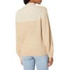 Cable Stitch Women’s Two Tone Mock Neck Sweater – Raglan Long Sleeve Colorblock Pullover Rib-Knit Top
