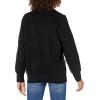 Cable Stitch Women’s Two Tone Polo Neck Open Collar V-Neck Sweater – Long Sleeve Relaxed Pullover Top(Black)