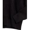 Cable Stitch Women’s Two Tone Polo Neck Open Collar V-Neck Sweater – Long Sleeve Relaxed Pullover Top(Black)