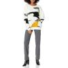Cable Stitch Women’s Vintage Intarsia Pullover Sweater – Crewneck Long Sleeve Geometric Pattern Top(Multi-cream)