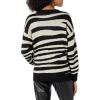 Cable Stitch Women’s Zebra Print Jacquard Sweater – Crewneck Long Sleeve Drop Shoulder Soft Boxy Pattern Pullover Top