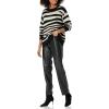 Cable Stitch Women’s Zebra Print Jacquard Sweater – Crewneck Long Sleeve Drop Shoulder Soft Boxy Pattern Pullover Top