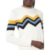 Cable Stitch Women’s Zig Zag Chevron Crewneck Pullover Sweater – Long Sleeve Lightweight Striped Color Blocked Knit Top(White)