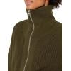 Cable Stitch Women’s Zip-up Sweater Cardigan Jacket – Turtleneck Rib-Knit Raglan Long Sleeve Cotton Coatigan(Olive)