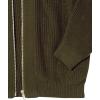 Cable Stitch Women’s Zip-up Sweater Cardigan Jacket – Turtleneck Rib-Knit Raglan Long Sleeve Cotton Coatigan(Olive)