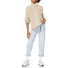 Cable Stitch Women’s Zip-up Sweater Cardigan Jacket – Turtleneck Rib-Knit Raglan Long Sleeve Cotton Coatigan(Taupe)
