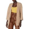 Cable Stitch Women’s Brushed Kimono Sleeve Sweater Cardigan – Open Front Wide Long Sleeve Coatigan with Pockets(Marled Camel)