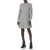 Cable Stitch Women’s Cable Knit Dress – Crewneck Long Sleeve Chunky A-Line Flare Sweater Dress(Heather Grey)