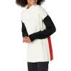 Cable Stitch Women’s Cable Turtleneck Sweater – Oversized Colorblock Contrast Long Sleeve Chunky Pullover Knit Top(Cream/Black/Poppy)