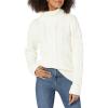 Cable Stitch Women’s Cotton Blend Cable Knit Turtleneck Pullover Sweater – Fisherman Long Sleeve Chunky Textured Top(Ivory)
