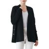 Cable Stitch Women’s Cotton Ribbed Button Sweater Cardigan – Open Front Long Sleeve Knit Cover-up Coat(Black)