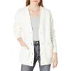 Cable Stitch Women’s Cozy Oversized Patch Pocket Cardigan – V-Neck Long Sleeve Button Front Sweater Coatigan(Ivory)