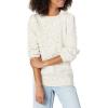 Cable Stitch Women’s Donegal Dots Cable Knit Sweater – Crewneck Long Sleeve Mélange Pullover Top(Multi-ivory)