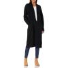 Cable Stitch Women’s Double Faced Open Front Cardigan – Contrast Colors Long Sleeve Sweater Coat with Pockets(Black)