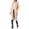 Cable Stitch Women’s Double Faced Open Front Cardigan – Contrast Colors Long Sleeve Sweater Coat with Pockets(Camel)