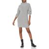 Cable Stitch Women’s Fisherman Stitch Sweater Dress – Mock Neck Long Sleeve Drop Shoulder Oversized Rib Knit Tunic Dress(Heather Grey)