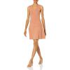Cable Stitch Women’s Floral Jacquard Dress – V-Neck Sleeveless A-Line Flare Knee-Length Cocktail Sweater Knit Dress(Burnt Bronze)