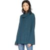 Cable Stitch Women’s Funnel Neck Oversized Sweater – Wide Cuff Long Sleeve Loose Fit Solid Color Pullover Top(Aegean Blue)