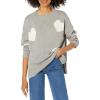 Cable Stitch Women’s Intarsia Sweater – Star, Lightning Bolt, Heart Graphics Long Sleeve Crewneck Pullover Top(Heather Grey/White Heart)