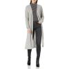 Cable Stitch Women’s Lightweight V-Neck Cardigan – Button Front Rib-Knit Midi Length Sweater Cover-up Duster(Concrete)