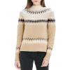 Cable Stitch Women’s Long Sleeve Nordic Fair Isle Turtleneck Pullover Sweater Top(Multi-camel)