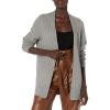 Cable Stitch Women’s Open Front Cable Cardigan – Long Sleeve Lightweight Sweater Knit Cover-Up(Heather Grey)