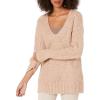 Cable Stitch Women’s Oversized Argyle Tunic Sweater – V-Neck Drop Shoulder Long Sleeve Loose Pullover Top(Dusty Rose)