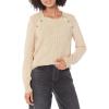 Cable Stitch Women’s Raglan Long Sleeve Shaker Stitch Pullover Sweater – Fisherman Rib Knit Crewneck Cotton Top(Heather Khaki)