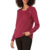 Cable Stitch Women’s Raglan Long Sleeve Shaker Stitch Pullover Sweater – Fisherman Rib Knit Crewneck Cotton Top(Marled Mulberry)