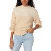 Cable Stitch Women’s Two Tone Mock Neck Sweater – Raglan Long Sleeve Colorblock Pullover Rib-Knit Top