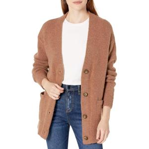 Cable Stitch Women’s Cozy Oversized Patch Pocket Cardigan – V-Neck Long Sleeve Button Front Sweater Coatigan(Caramel)