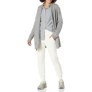 Cable Stitch Women’s Cozy Shawl Cardigan – Open Front Long Sleeve Sweater Cover-Up Knit Coatigan with Pockets(Heather Grey)