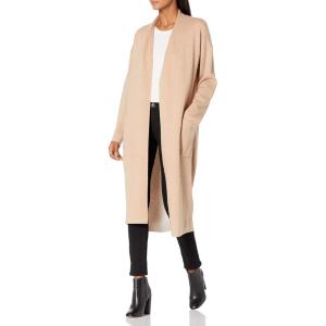Cable Stitch Women’s Double Faced Open Front Cardigan – Contrast Colors Long Sleeve Sweater Coat with Pockets(Camel)