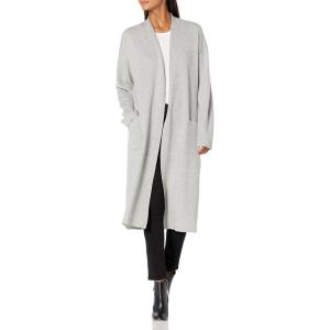 Cable Stitch Women’s Double Faced Open Front Cardigan – Contrast Colors Long Sleeve Sweater Coat with Pockets(Heather Grey)