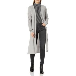 Cable Stitch Women’s Lightweight V-Neck Cardigan – Button Front Rib-Knit Midi Length Sweater Cover-up Duster(Concrete)
