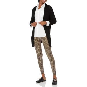 Cable Stitch Women’s Open Front Waffle Stitch Knit Cardigan – Long Sleeve Casual Sweater Coat with Pockets(Black)