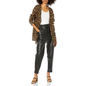Cable Stitch Women’s Oversized Button Front Leopard Plaid Print Sweater Cardigan with Pockets - V-Neck Jacquard Coatigan(Multi Olive)