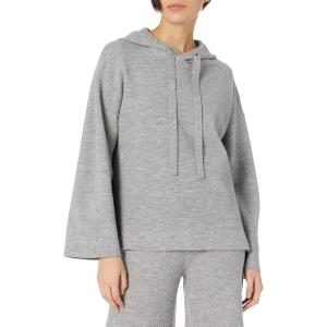 Cable Stitch Women’s Oversized Wide Sleeve Hoodie Sweater – Lounge Long Sleeve Slouchy Casual Hooded Pullover Top(Heather Grey)